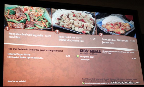 Sunshine Seasons Menu -- Click to Enlarge