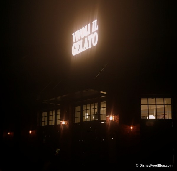 Vivoli Gelato Sign at Night