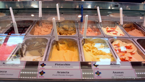 Close-up on a few flavor selections