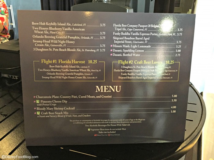 2015 Craft Beers Menu