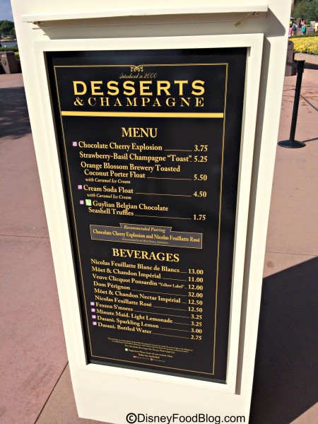 2015 Desserts & Champagne Booth Menu