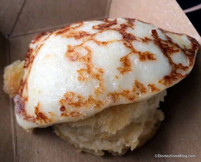 Souffle de Yuca topped with Griddled Cheese