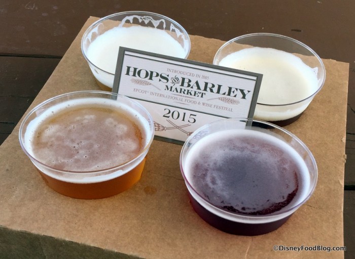 Beer Flight: SweetWater Take Two Pils, Goose Island Honkers Ale, Samuel Adams Rebel IPA, and Dogfish Head Sixty One IPA