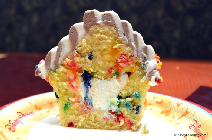 Swirl Cone Cupcake Cut in Half