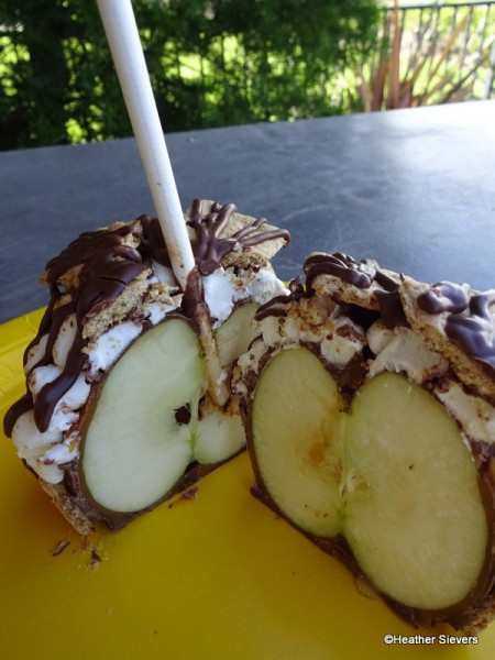 Gourmet S'mores Caramel Apple Cross Section