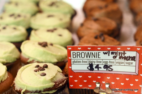 Brownie Cupcakes selections in case