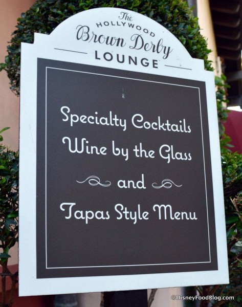 Brown Derby Lounge sign