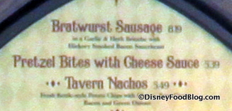 Troubadour Tavern Menu