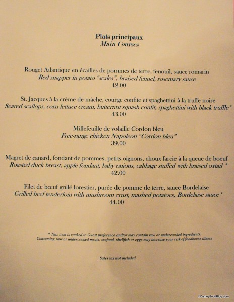 Monsieur Paul Menu