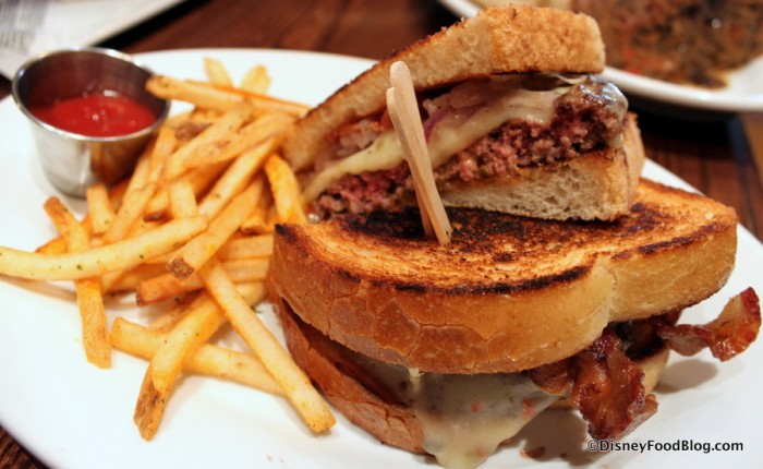 Sourdough Bacon Cheese Melt -- Cross Section