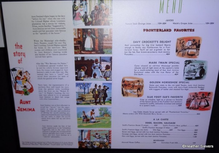 Aunt Jemima's Kitchen Menu