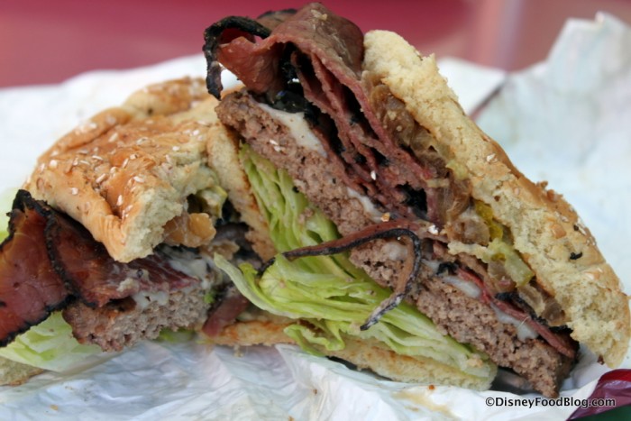 Pastrami Cheeseburger -- Cross Section