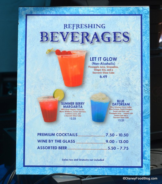 Blue Daydream on the Frozen Beverage Menu