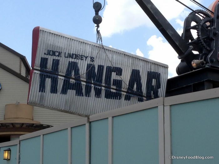 Jock Lindey's Hangar Bar sign