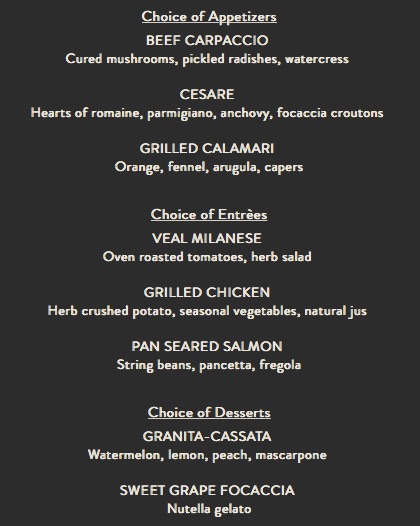 Ravello Magical Dining Month Menu