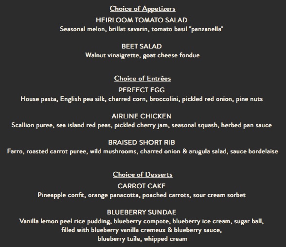 bluezoo by Todd English Magical Dining Month Menu