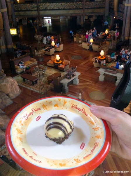 Enjoying a Zebra Dome In The Lobby At Animal Kingdom Lodge