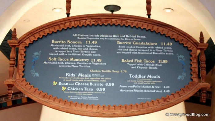 Rancho del Zocalo Menu