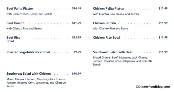 Screenshot of New Entrees at Pecos Bill's