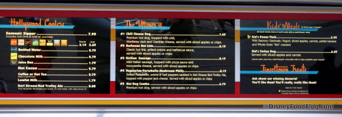 Menu -- Click to Enlarge