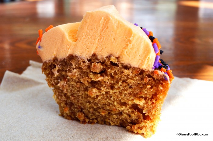 Carrot Cake Cupcake Cut in Half