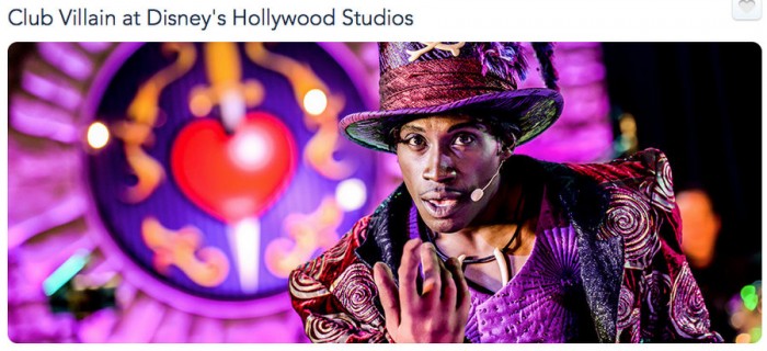 Club Villain Screenshot on Walt Disney World website (Image ©Disney)