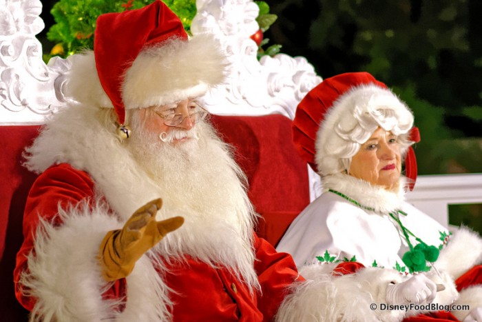 Santa and Mrs. Claus in Epcot's American Adventure Pavilion