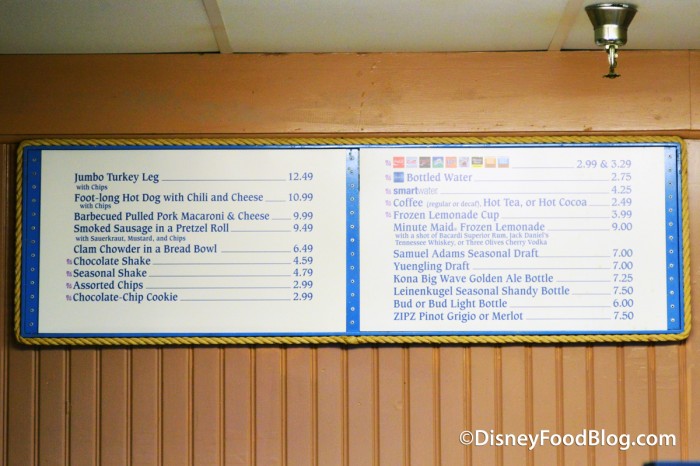 Min and Bill's Dockside Diner Menu