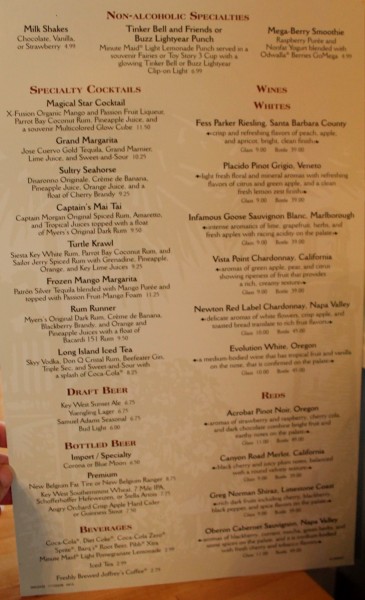 Olivia's Beverage Menu