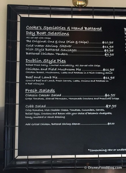 Hand Battered Options, Dublin-Style Pies, and Entree Salads -- Click to Enlarge