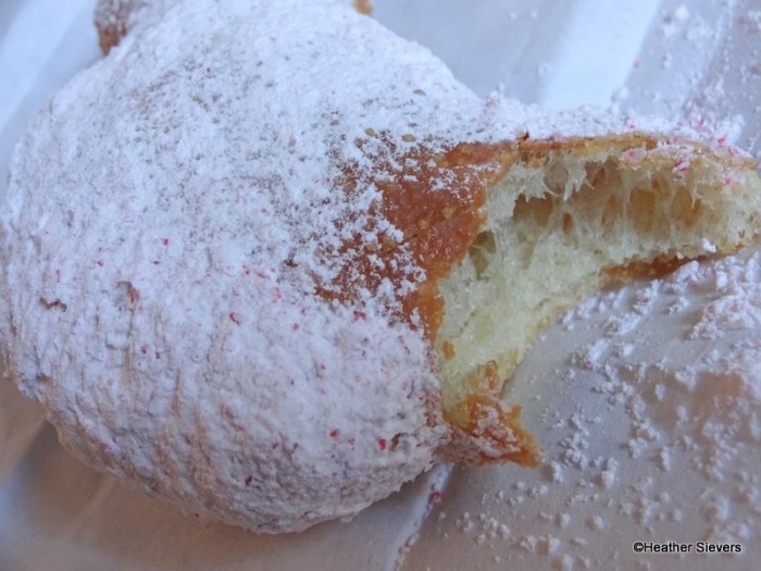 Candy Cane Beignet Close Up