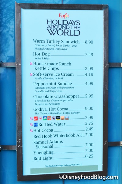 Promenade Refreshments Holidays Around The World Menu