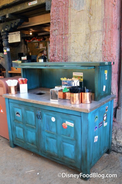 Condiment and Silverware Station 