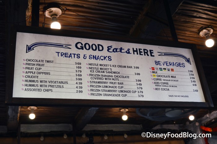 Treats & Snacks Menu