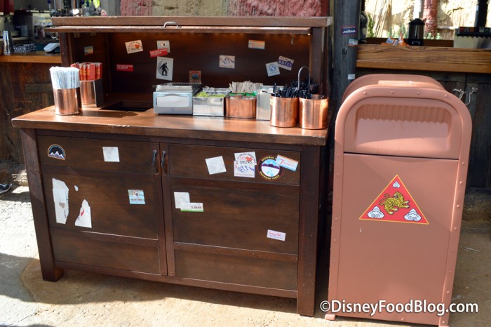 Condiment and Silverware Station 