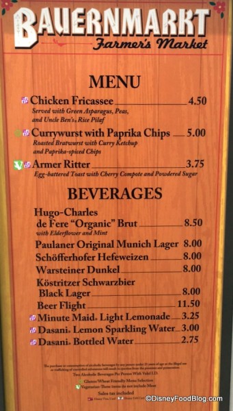 Bauernmarkt Menu
