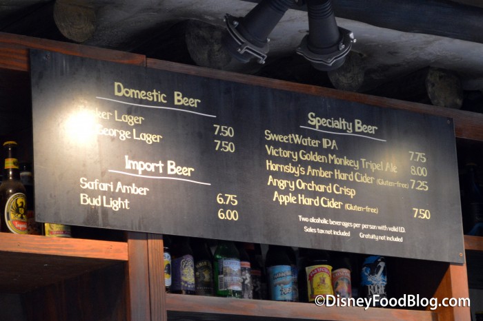 Beer Menu