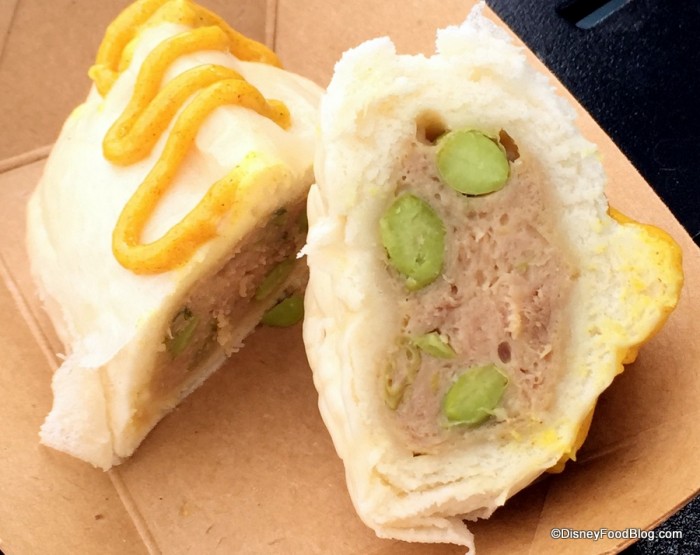 Chicken Edamame Bun Cross-Section