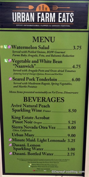 Urban Farm Eats Menu