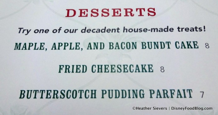 Dessert Menu