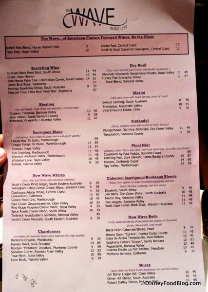 Wine Menu -- Click to Enlarge