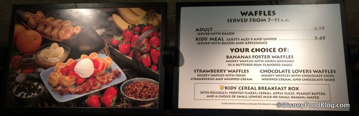 Waffle Menu