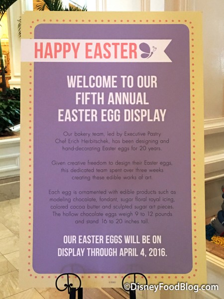 2016 Grand Floridian Easter Egg Display