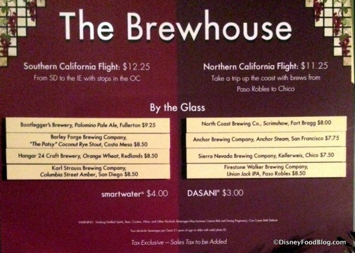 The Brewhouse Menu
