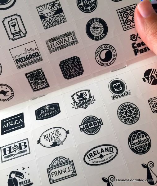 2016 Epcot Food and Wine Festival Passport Stickers