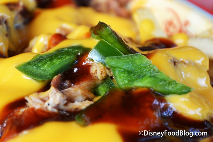 Cheese and Diced Green Chilis on Top