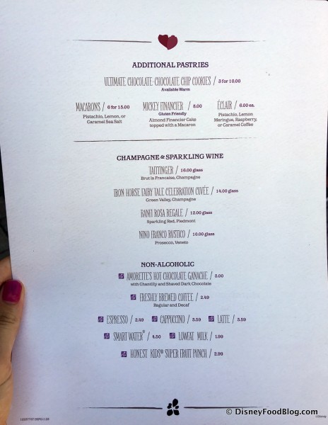 Amorette's Patisserie Menu -- Click to Enlarge