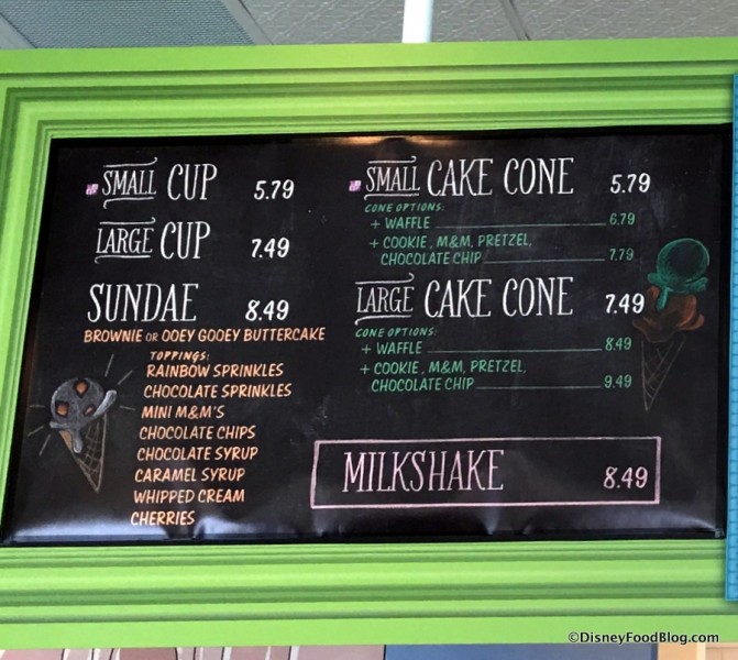 Menu closeup