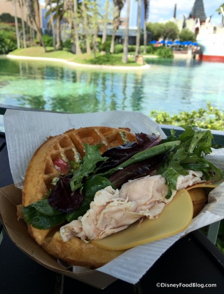 Shaved Turkey and Gouda Waffle Sandwich