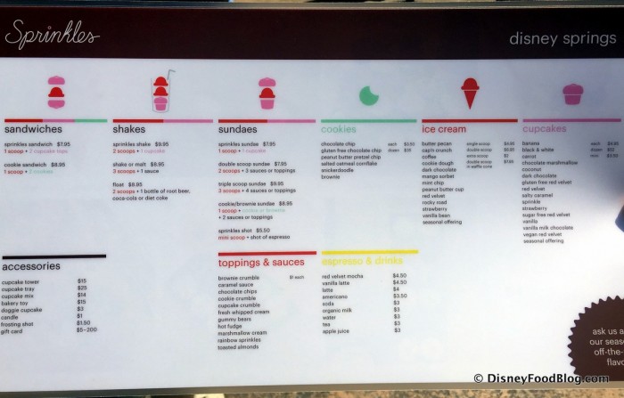 Menu -- Click to Enlarge